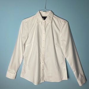 Women’s Lands’ End White Button Down Long Sleeve Shirt